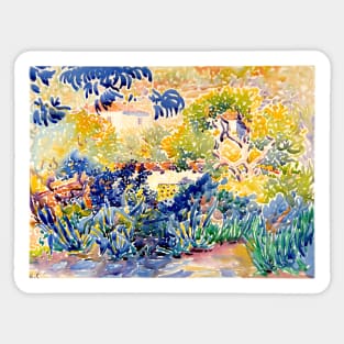 Garden At Saint-Clair, Côte d’Azur, Delacroix 1904 Sticker